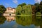 French lakeside castle with eflections, Burgundy