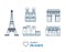 French Landmarks.. Eiffel tower, Notre Dame in