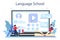 French learning online service or platform. Language school