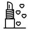 French lipstick icon, outline style