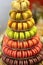 French macarons on cake stand