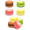 French macaroon cakes set on white vector
