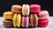 French macaroons. Illustration AI Generative