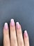 French manicure with sharp angled tips