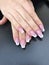 French manicure with sharp angled tips