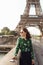 french manicure woman smartphone eiffel tower reflection glasses