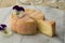 French Marc de Muscat cheese on a cheeseboard