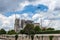 French military aircrafts flying over Notre Dame de Paris