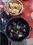 French mussels with baguette in creamy sauce