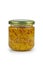 French mustard Moutarde de Dijon in glass jare isolated on the white