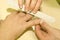 French nail manicure closeup