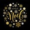 French Noel Christmas text ornament for greeting card