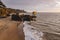 .French oceanfront landscape, oceanfront fish cabins in France