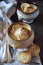 French onions soup with baguette