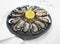 FRENCH OYSTER MARENNES D`OLERON ostrea edulis WITH YELLOW LEMON ON PLATE