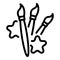 French paintbrushes icon, outline style