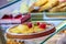 French pastries on display a confectionery shop in France