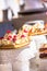 French pastries on display a confectionery shop in France