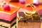 French pastries on display a confectionery shop in France