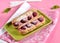 French pastry raspberry eclairs