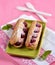 French pastry raspberry eclairs