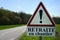 French pension reform concept with a close up road sign