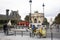 French people biking bicycle rickshaw waiting travelers use service tour around paris