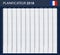 French Planner blank for 2018. Scheduler, agenda or diary template.
