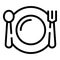 French plate icon outline vector. Food ketchup