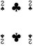 French playing card two of clubs