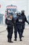 French policemen during the riot of high school students on the sidelines of the movement of yellow vests