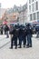 French policemen during the riot of high school students on the sidelines of the movement of yellow vests