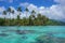 French Polynesia motu and lagoon Huahine island