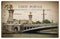 French postcard from Paris with landmark bridge Pont Alexandre