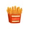 French potato fries, fast food box menu icon