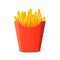 French potato pack box. Cartoon fastfood fry potato isolated illustration fast food