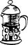 French press cofee maker. Vector illustration