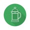 French press flat linear long shadow icon