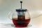 French press glass brewing teapot