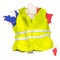 French protests concept. Yellow vests movement, 3D rendering