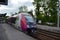 A French regional train at station`s platform