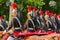 French Republican Guards during the ceremonial of french national day on July 14, 2014 in Paris, Champs