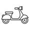 French retro scooter icon, outline style