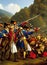 French Revolutionary Wars ca 1799. Fictional Battle Depiction. Generative AI.