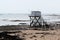 French sandy beach with isherman hut on the isle of Aix Charente maritime France