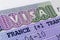 French Schengen visa close up
