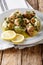French seafood: cooked whelk with a sauce of butter, garlic and