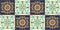 French seamless background, pattern with ornaments. Tiles in Mexican style.