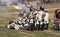 French soldiers shooting the enemy in Representation of the Battle of Bailen