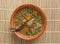 French soup with lentils and Dijon mustard